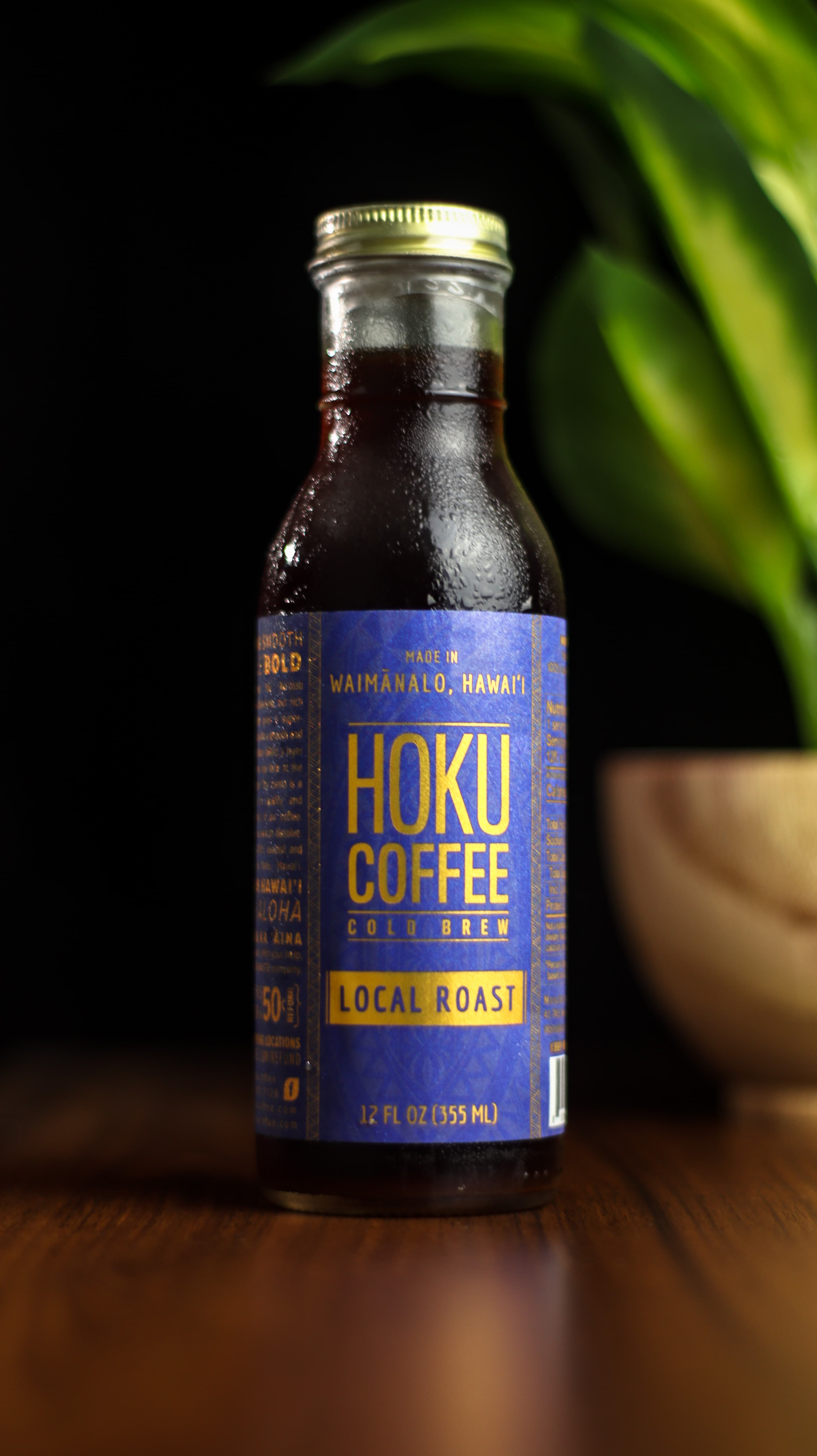Hoku Local Roast cold brew bottle